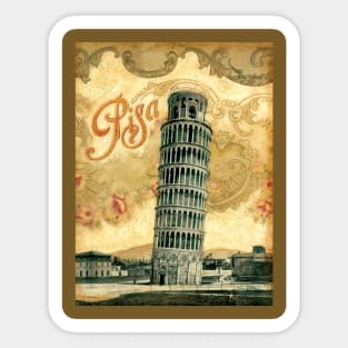 Vintage Travel Poster - Pisa Italy Sticker